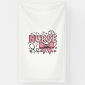 Schattige Verpleegster Strik Hart Vector Shirt Ont Spandoek (Verticaal)