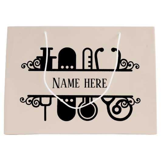 schattige verpleegster voegt naam toe groot cadeauzakje (Voorkant)