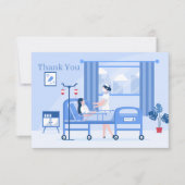 schattige verpleegster voegt sentiment toe bedankkaart (Voorkant)