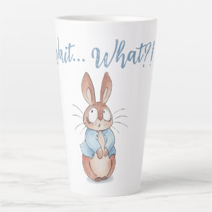 Schattige Verraste Baby Konijn • Grappig “Wacht… W Latte Mok