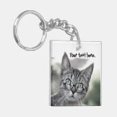 Schattige Verraste Kat met Bril Sleutelhanger (Voorkant Links)