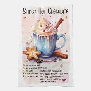 Schattige verrijkt warm chocolade kerst Drink rece Theedoek