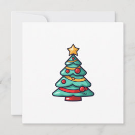 Schattige versierde kerstboomkunst feestdagenkaart