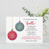 Schattige versiering van de nieuwe hal kerstkaart (Staand voorkant)