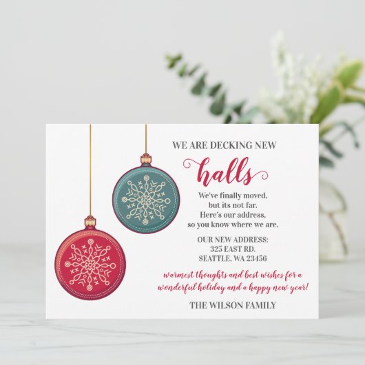 Schattige versiering van de nieuwe hal kerstkaart (Staand voorkant)
