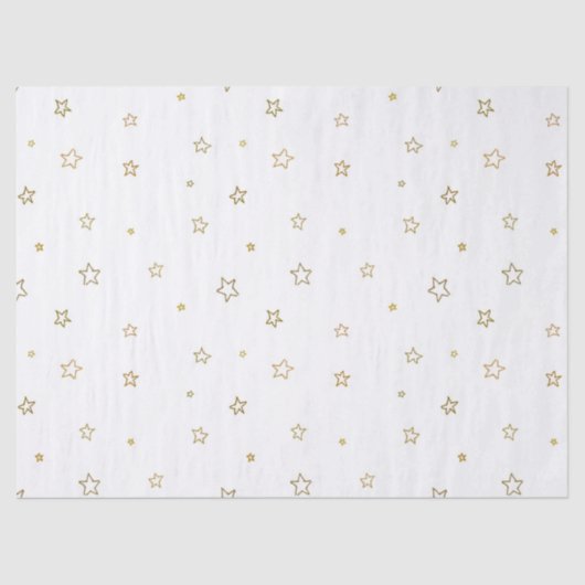 Schattige Verspreid Sterrenpatroon op Wit Tissuepapier (Voorkant)