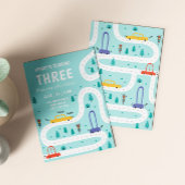 Schattige Vervoer Auto Jongen Verjaardagsuitnodigi Kaart