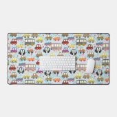 Schattige vervoer blauw bureaumat (Keyboard & Muis)