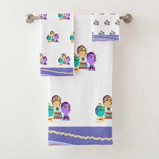 Schattige vervoer karikatuur Kinder handdoek set (Insitu)