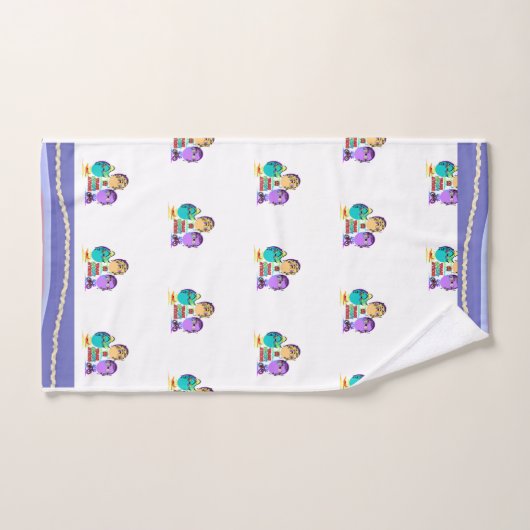 Schattige vervoer karikatuur Kinder handdoek set (Handdoek)