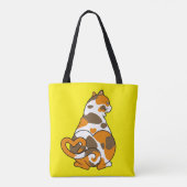 Schattige vet calico kat is miauwen in liefde tote bag (Achterkant)