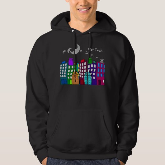 Schattige Vet Tech Hoodie Whimsical Cat Art (Voorkant)