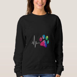 Schattige Veterinair ontwerp Rainbow Paw Print Hea Trui