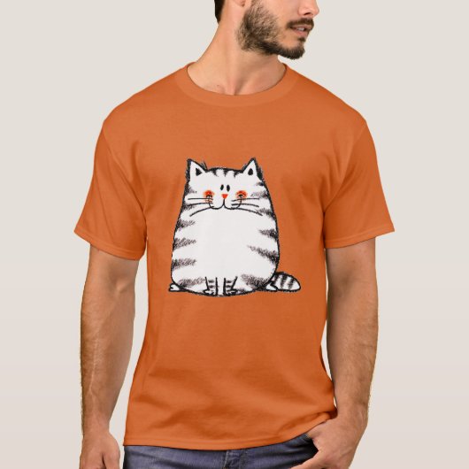 schattige vetkat t-shirt (Voorkant)