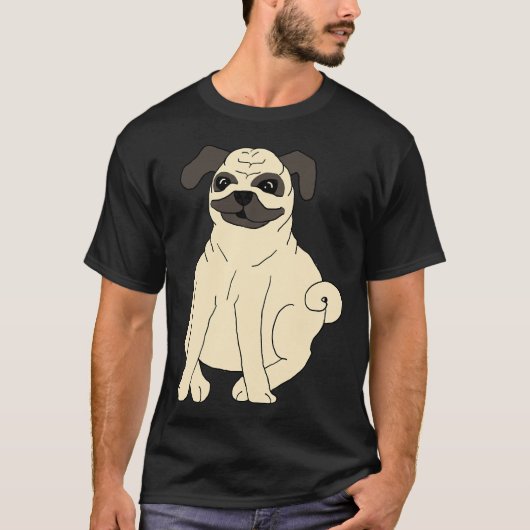 Schattige vette pug 312 t-shirt (Voorkant)