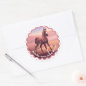 Schattige veulen Classic ronde Sticker (Envelop)