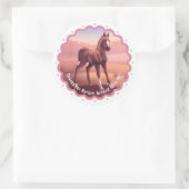 Schattige veulen Classic ronde Sticker (Tas)