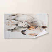 Schattige veulen met moederpaard bad handdoek (Handdoek)
