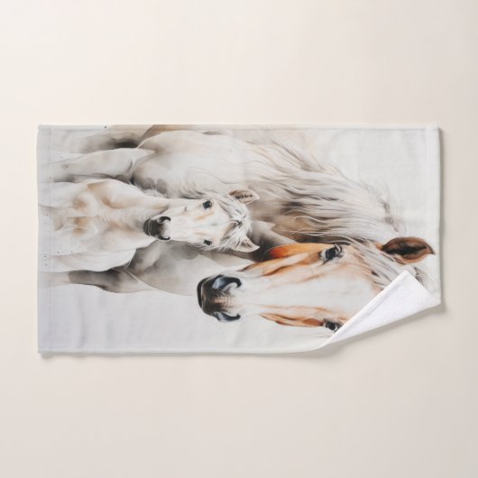 Schattige veulen met moederpaard bad handdoek (Handdoek)