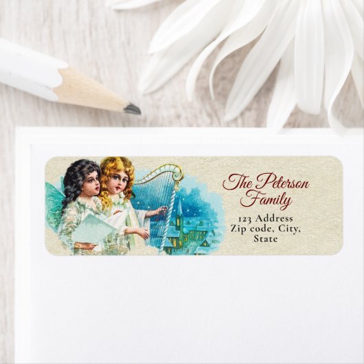 Schattige Victoriaans Angels Sing Etiket (Insitu)