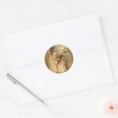 Schattige Victoriaans illustratie van twee meisjes Ronde Sticker (Envelop)