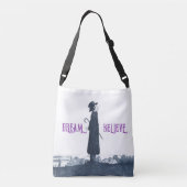Schattige Victoriaans Man Dream Believe Quote Crossbody Tas (Achterkant)