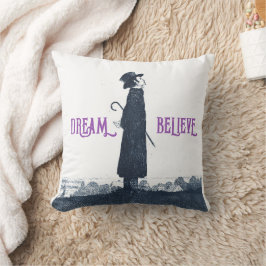 Schattige Victoriaans Man Dream Believe Quote Kussen