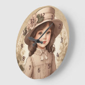 Schattige  Victoriaans Meisje Portret Wandklok (Hoek)