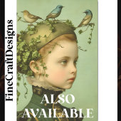 Schattige Victoriaans Meisje & Wijnstokken & Vogel Tissuepapier