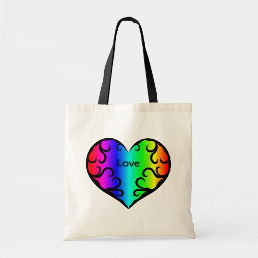 Schattige Victoriaans regenboog hartlicht Tote Bag (Voorkant)