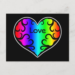 Schattige Victoriaans regenbooghart Briefkaart