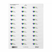 Schattige Victoriaans regenbooghart Etiket (Full Sheet)