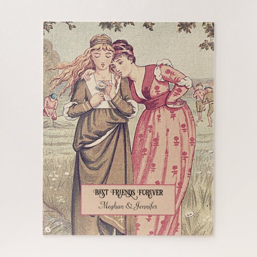 Schattige Victoriaans Vrienden Aangepaste Besties Legpuzzel (Verticaal)