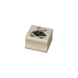 Schattige Victoriaanse teddybeer in een trui en st Rubberstempel
