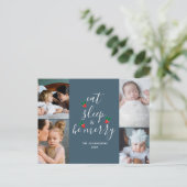 Schattige Vier Foto Collage Kerstmis Feestdagenkaart (Staand voorkant)