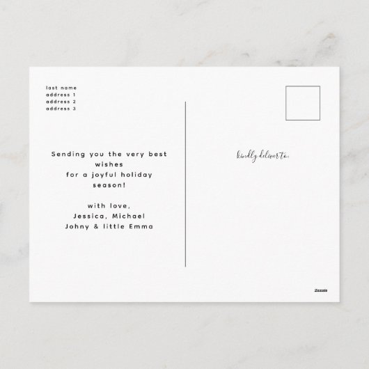 Schattige Vier Foto Collage Kerstmis Feestdagenkaart (Achterkant)