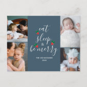 Schattige Vier Foto Collage Kerstmis Feestdagenkaart (Voorkant)