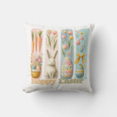 Schattige Vier Verticale Brash Waterverf Hoppy Eas Kussen (Voorkant)