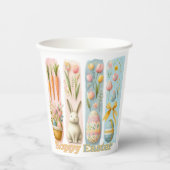 Schattige Vier Verticale Brash Waterverf Hoppy Eas Papieren Bekers (Voorkant)