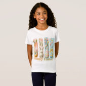 Schattige Vier Verticale Brash Waterverf Hoppy Eas T-shirt (Voorkant volledig)