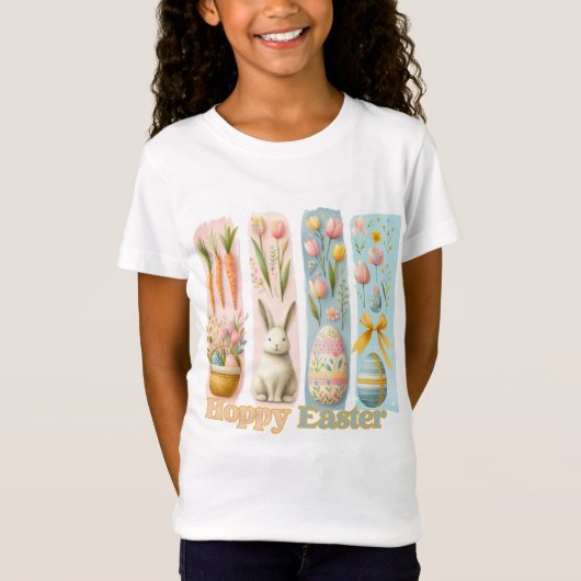 Schattige Vier Verticale Brash Waterverf Hoppy Eas T-shirt (Voorkant)