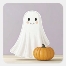 Schattige Vierkante Halloween Geest