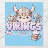 Schattige Vikingen Wijn Etiket (Enkel label)