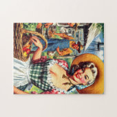 Schattige Vintage Boeren Pin-up Legpuzzel (Horizontaal)