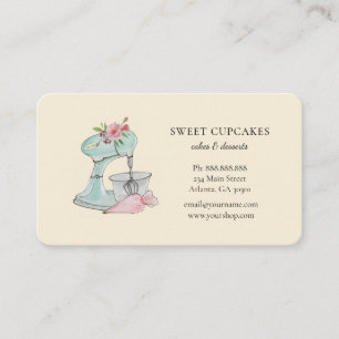 Schattige vintage cake mixer bakkerij  visitekaartje