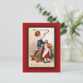 Schattige Vintage Christmas Art Kaart (Staand voorkant)