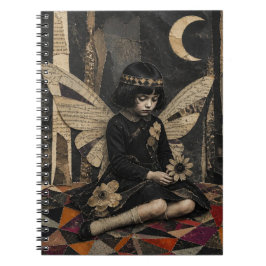 Schattige Vintage Fee Mixed Media Collage Notitieboek