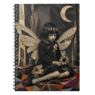 Schattige Vintage Fee Mixed Media Collage Notitieboek