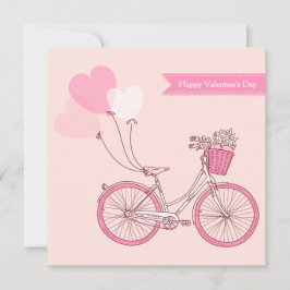 Schattige vintage fiets Fijne Valentijnsdag Feestdagenkaart