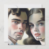 Schattige vintage foto Ecru papier save the date Kaart (Voorkant)